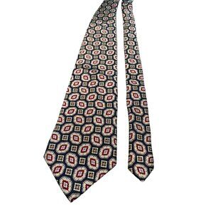 Stafford Mens Silk Tie Made in Portugal Geometric Pattern Necktie